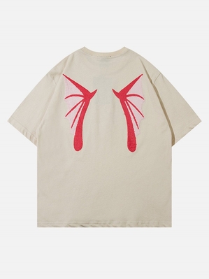 Abricot  T Shirts Aelfric Eden Flocking Demon Wings Print Tee - IAX-7818744